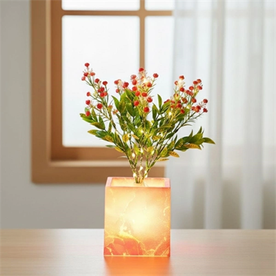 Pembe Saksılı LED Yapay Çiçek