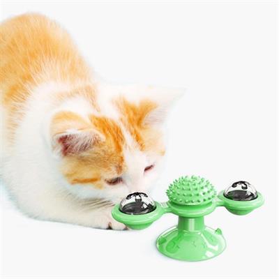 Pet Malzemeleri Vantuzlu Fırıldak Toplu Dönen Şeffaf Depo Tasarım İnteraktif Kedi Oyuncağı (3936)