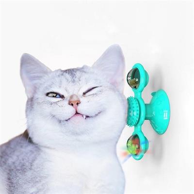 Pet Malzemeleri Vantuzlu Fırıldak Toplu Dönen Şeffaf Depo Tasarım İnteraktif Kedi Oyuncağı (3936)
