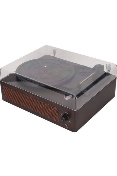 Pikap kahverengi renk 33/45/78 devir destekli 2 yıl garantili CD müzik plak çalar