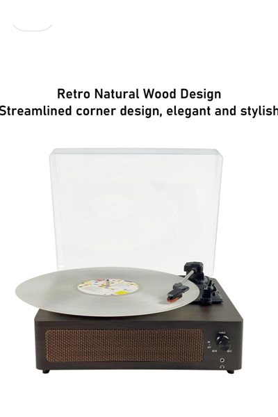 Pikap kahverengi renk 33/45/78 devir destekli 2 yıl garantili CD müzik plak çalar