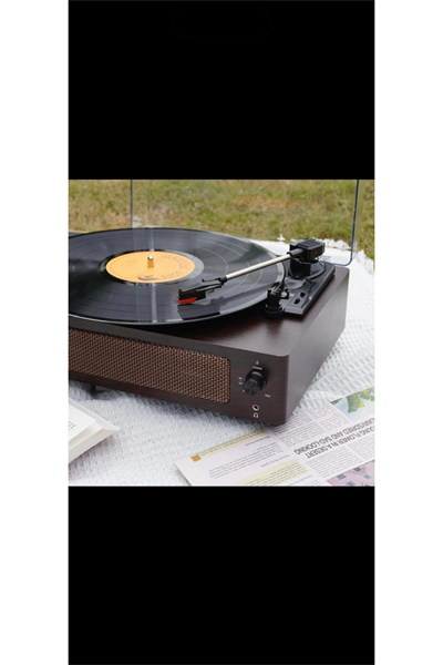 Pikap kahverengi renk 33/45/78 devir destekli 2 yıl garantili CD müzik plak çalar