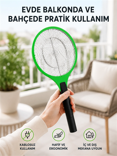 Pil ile Çalışan Elektronik Sinek Öldürücü – Çocuk ve Evcil Hayvan Dostu Tasarım