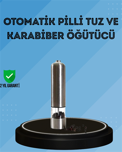 Pilli Baharat Değirmeni Karabiber Tuz ve Baharat Öğütücü