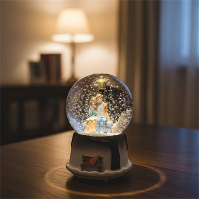 Pilli Işıklı Müzikli Kar Küresi–Kış Masalı Bankta Sevgili Figürlü Eğlenceli Masaüstü Biblo, LED Aydınlatmalı Dekoratif Hediyelik Kar Küresi