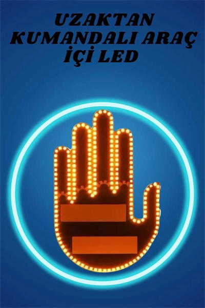 Pilli Led Işık Araç Camı İçin Uzaktan Kumandalı El Simgesi