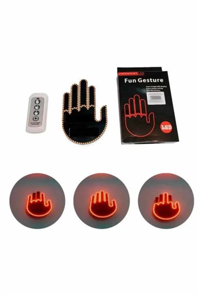 Pilli Led Işık Araç Camı İçin Uzaktan Kumandalı El Simgesi