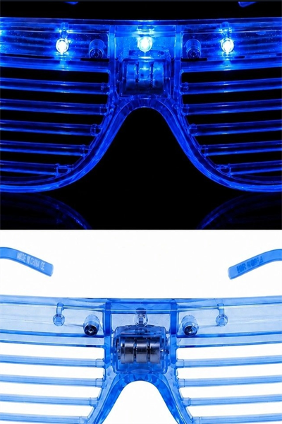 Pilli Led Işıklı Shutter Panjur Parti Gözlüğü 1 Adet Yetişkin Çocuk Aksesuarı BX-313769