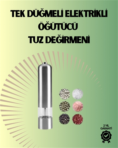 Pilli Otomatik Baharat Değirmeni Gıda Sınıfı Çelik Sessiz Öğütücü Alet