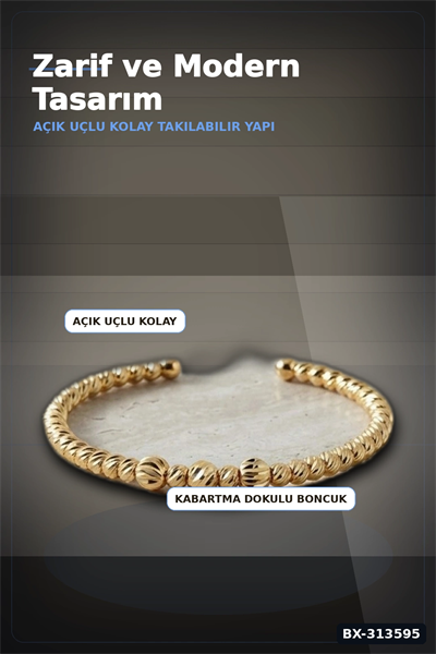 Pirinç Ton Dorika Model Kadın Bileklik - Tekli Paket Takı Aksesuar BX-313595