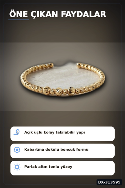 Pirinç Ton Dorika Model Kadın Bileklik - Tekli Paket Takı Aksesuar BX-313595