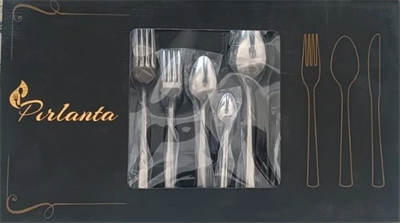 Pırlanta 30 Parça 6 Kişilik Çatal Kaşık Takımı 30 Parça Kutulu Hediyelik Çeyizlik Takım