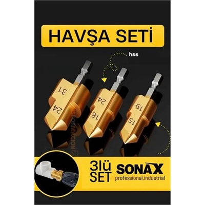 Plastik Boru Kalemtraş Kademeli Boru Açma Pvc Pprc Boru Tamir Delme Genişletme Onarımı İçin 3lü Havşa Seti