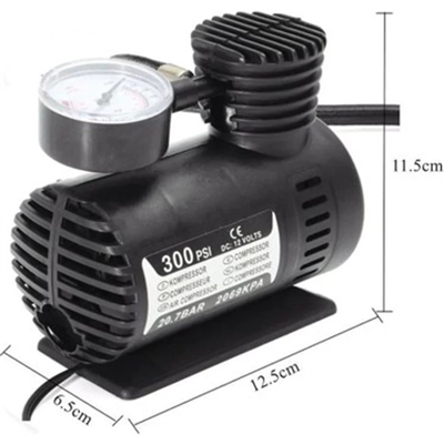 Plastik Gövdeli Siyah Mini Hava Kompresörü