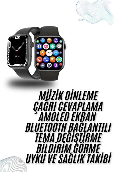 Plastik Kordonlu Kalp Atışı Uyku Takibi ve Çağrı Cevaplayabilen Akıllı Saat