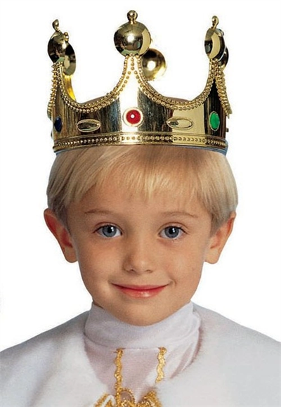 Plastik Kral Tacı Altın Renk Çocuk Boy Bx40
