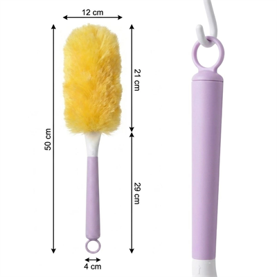Plastik Saplı Toz Alma Fırçası – Yıkanabilir Tüylü Temizlik Aparatı Bx40