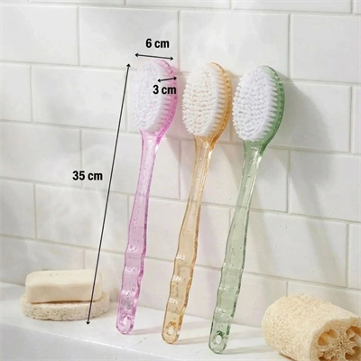 Plastik Saplı Vücut Temizleme Fırçası - Çok Amaçlı Sırt Ve Vücut İçin Banyo Ve Duş Kese Aparatı Bx40