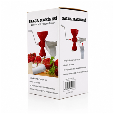 Plastik Süzgeçli - Hazneli Salça Makinesi  Metal Kollu Ev Yapımı Firesiz Pratik Kullanım Brkt-312007 Bx40