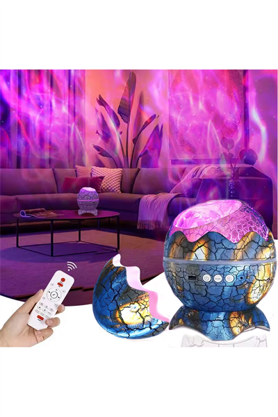 Plastik gövdeli mavi gece lambası, elektrikli, bluetooth hoparlörlü, 10 x 15 cm - 10 x 15 Boyut/Ebat