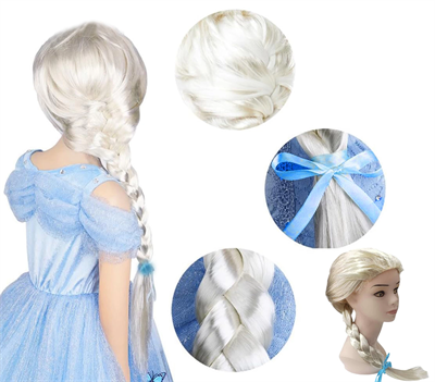 Platin Altın Dore Renk Karlar Ülkesi Elsa Frozen Peruğu Çocuk Boy