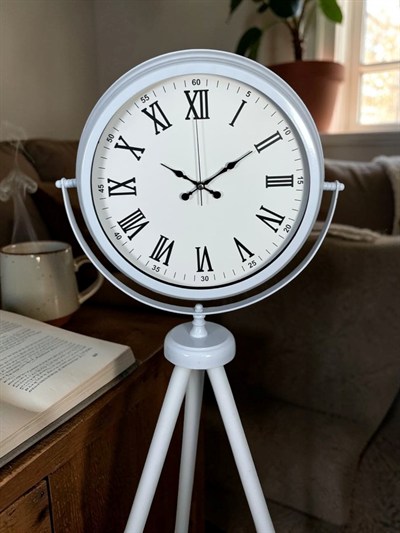 Platin Classic White Roma Tripod Ayaklı Saat