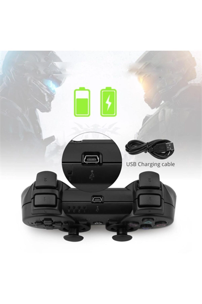 Playstation 3 uyumlu siyah bluetooth joystick, kablosuz bağlantı, 2 yıl garantili
