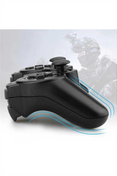 Playstation 3 uyumlu siyah bluetooth joystick, kablosuz bağlantı, 2 yıl garantili