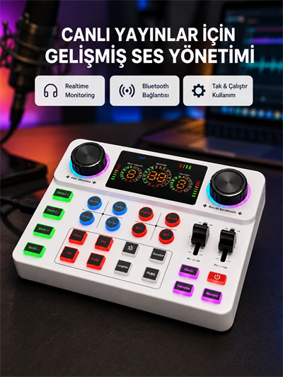 Podcast Karaoke ve Sosyal Medya Yayınları İçin Ses Kartı