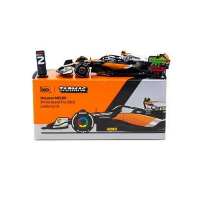 Podyum Detaylı 1/64 Ölçek McLaren MCL60 Lando Norris 2023 British GP Model Araba BX-313334