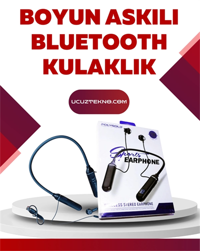 Polygold PG-100 Bluetooth Kulaklık – Ergonomik Boyun Bantlı Tasarım, Net Ses ve Konfor