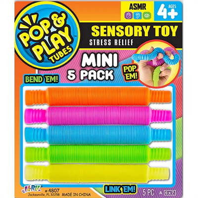 Pop  Play Tubes Duyusal Stres Oyuncağı Mini 5li