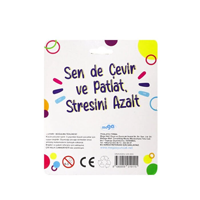 Pop İt Renkli Stres Çarkı