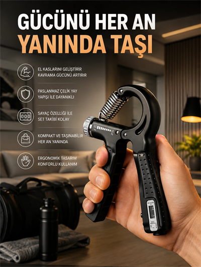Portatif Ayarlanabilir El Yayı Sayaçlı Dayanıklı Çelik Yay Yeni Nesil