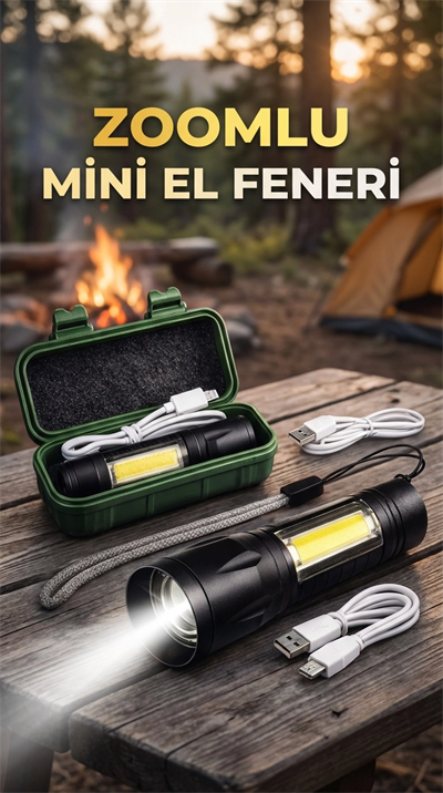 Portatif El Feneri LED Işıklı Uzun Ömürlü Kamp ve Acil Durum
