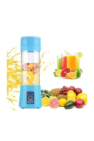 Portatif Taşınabilir380 ml Usb Şarjlı Mavi El Blender