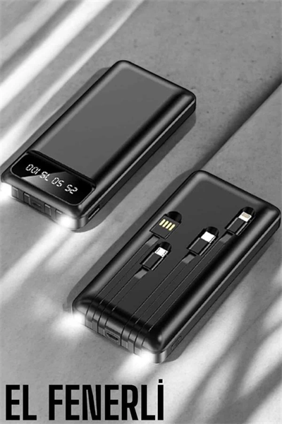 Powerbank 20.000 Mah Dijital Göstergeli LCD Ekran Uzun Pil Ömrü