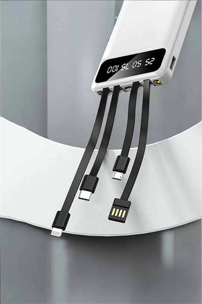 Powerbank 20.000 Mah LCD Ekran USB Lightning Type-C Uyumlu İOS ve Android