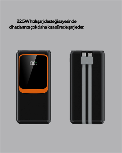 Powerbank 20000 mAh 22.5W Hızlı Şarjlı ve Kompakt Çoklu Kablo Çıkışlı