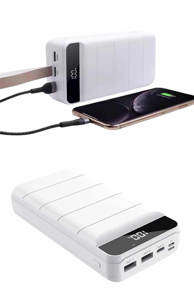 Powerbank 50.000 Mah Dijital Göstergeli Taşınabilir 4 Portlu Hızlı Powerbank Yeni Nesil