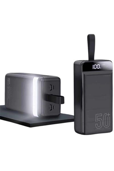 Powerbank 50.000 Mah Dijital Göstergeli Taşınabilir 4 Portlu Hızlı Powerbank Yeni Nesil