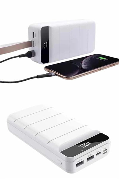Powerbank 50.000 Mah Dijital Göstergeli Taşınabilir 4 Portlu Hızlı Powerbank