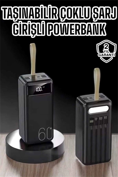 Powerbank 60.000 MAH 4 Portlu Uzun Şarj Süreli Dijital Göstergeli