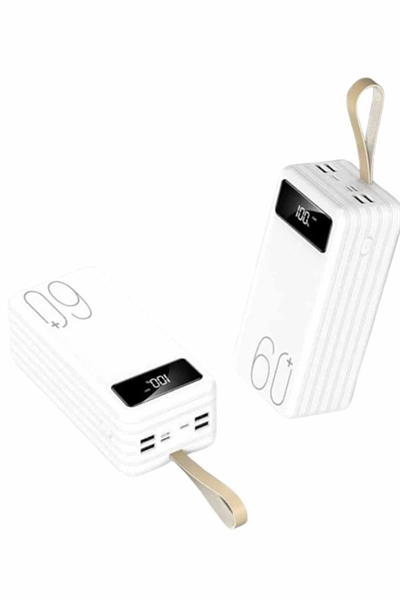 Powerbank 60.000 Mah Taşınabilir Şarj Hızlı El Fenerli Dijital Göstergeli