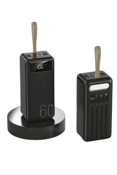 Powerbank 60.000 Mah Taşınabilir Şarj Hızlı El Fenerli Dijital Göstergeli