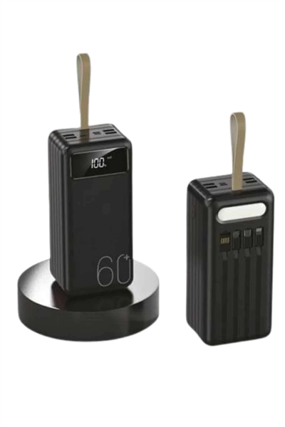 Powerbank 60.000 Mah Taşınabilir Şarj Hızlı El Fenerli Dijital Göstergeli