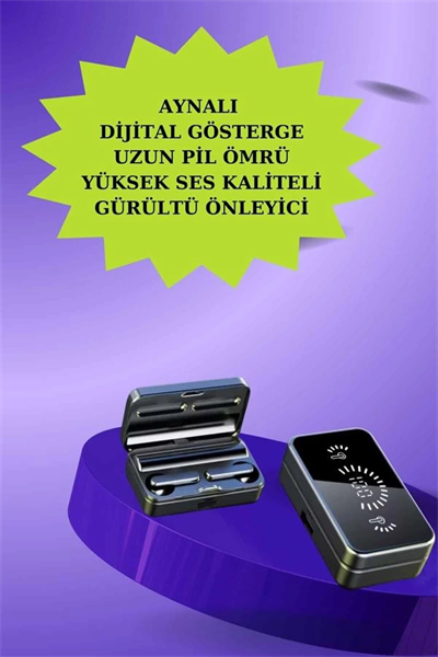 Powerbank Aynalı Bluetooth Kulaklık Ve Akıllı Saat Seti ANC Özelliği Dokunamatik
