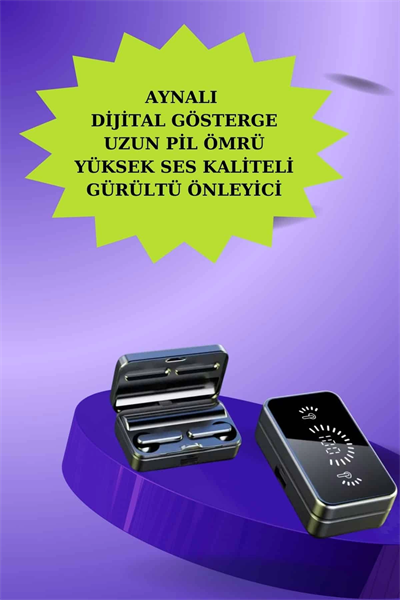 Powerbank Aynalı Bluetooth Kulaklık Ve Akıllı Saat Seti ANC Özelliği Dokunamatik