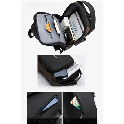 Powerbank Destekli Erkek Ön Göğüs Çantası