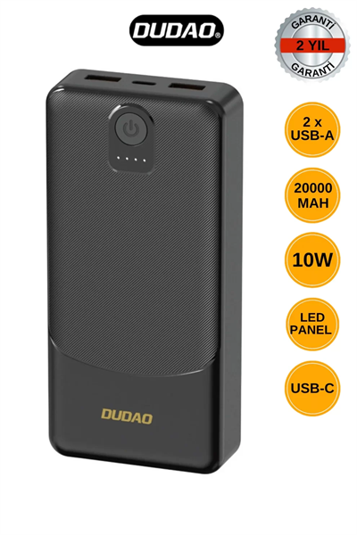Powerbank Dudao K10pro 2.4a 20000mah 2 X Usb-a - Siyah Bx40
